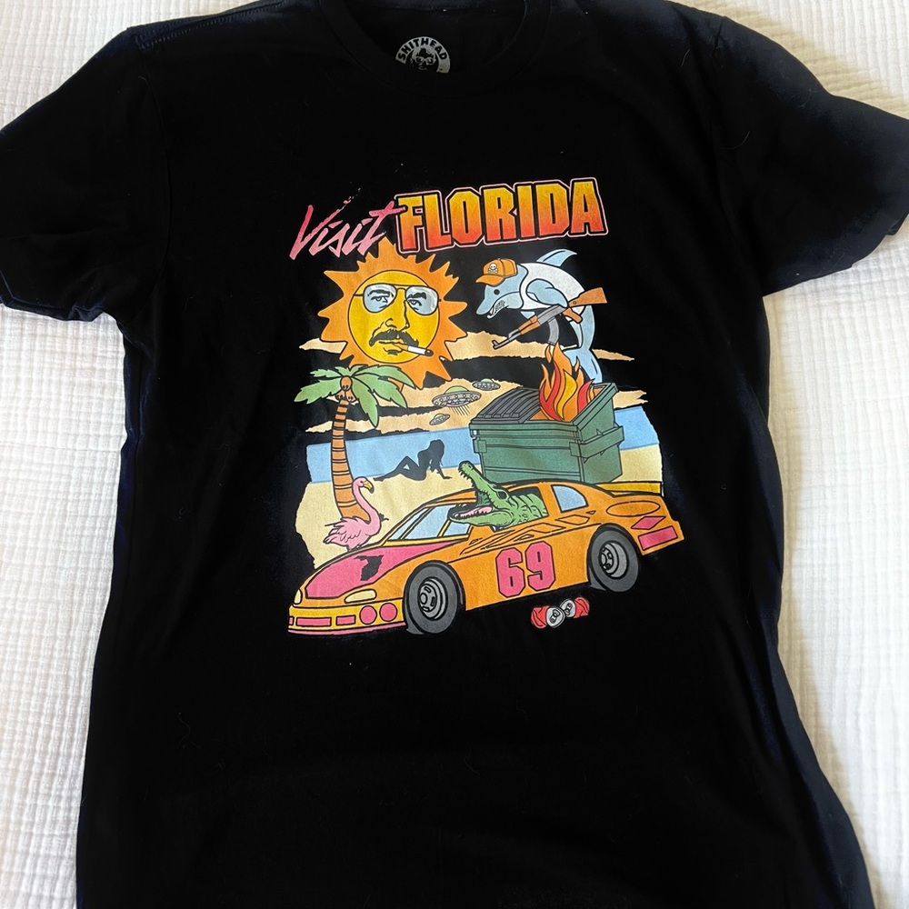 Graphic Black Tee with Florida Print